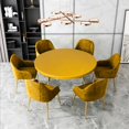 thumbnail image 3 of AMERTEER Polyester Round Fitted Table Cloth Waterproof Oilproof 70-85cm Table Cover Backed - yellow, 3 of 8