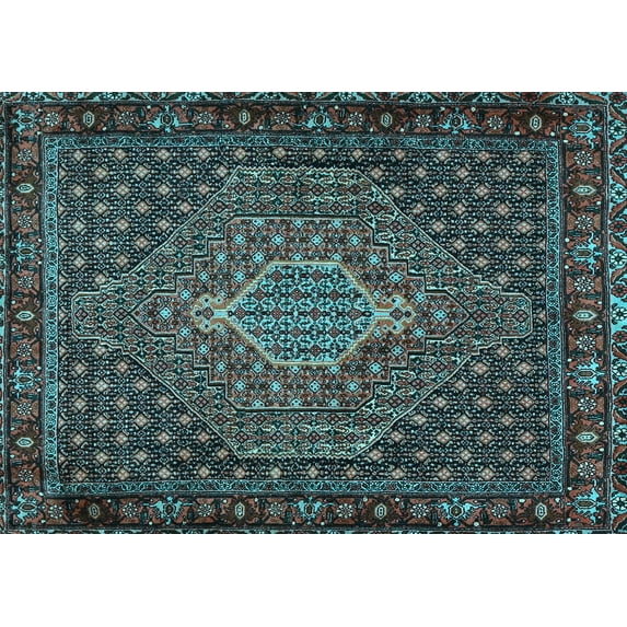 Ahgly Company Indoor Rectangle Persian Light Blue Traditional Area Rugs, 3' x 5'