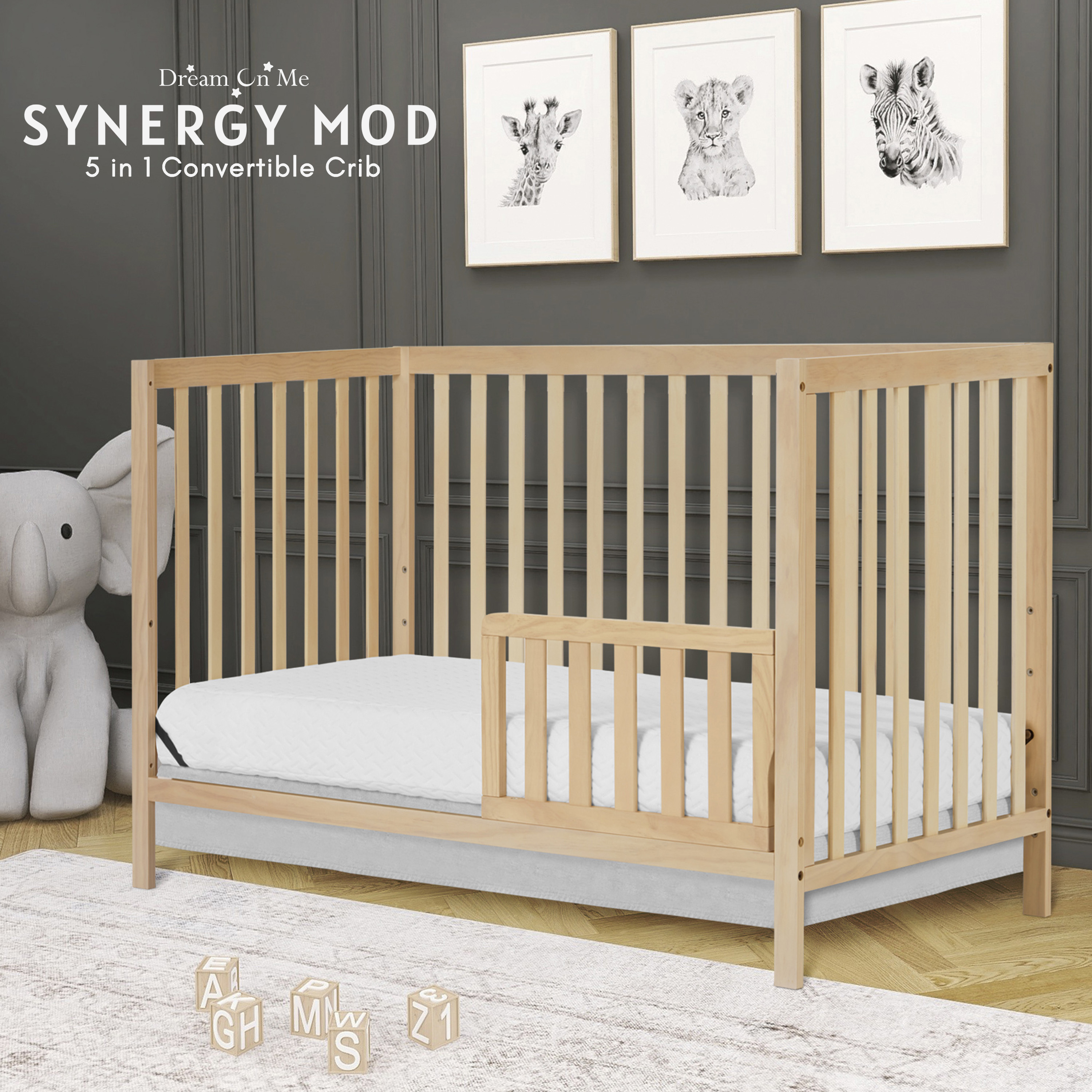 Dream On Me Synergy MOD Crib, Made with Sustainable New Zealand Pinewood, Natural - image 4 of 9