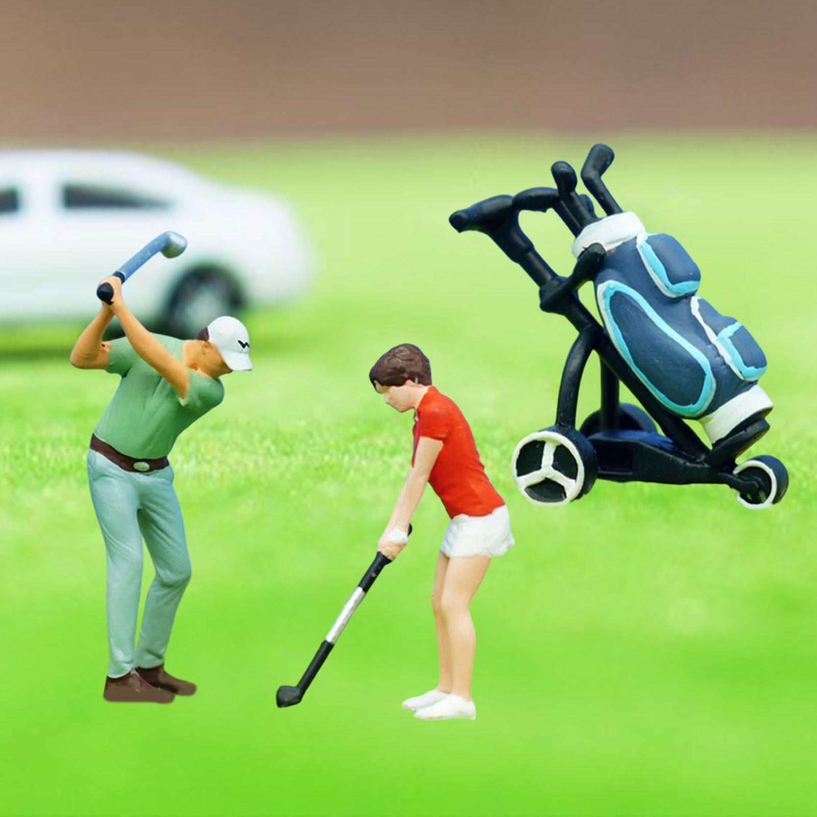 LeeQinersw 1:64 Scale Tiny People Layout Micro Landscape Accessories Golf Figurines Set