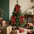 thumbnail image 4 of Adornos navideños, adornos navideños, regalos navideños, adornos para árboles de Navidad, lazos de terciopelo grandes, accesorios para fiestas navideñas, pajarita de fibra de poliéster., 4 of 6