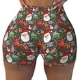 thumbnail image 2 of Daiia Merry Christmas Pattern Women's Workout Shorts Biker Shorts - High Waisted Workout Spandex Tummy Control Gym Running Yoga Shorts-X-Large, 2 of 8