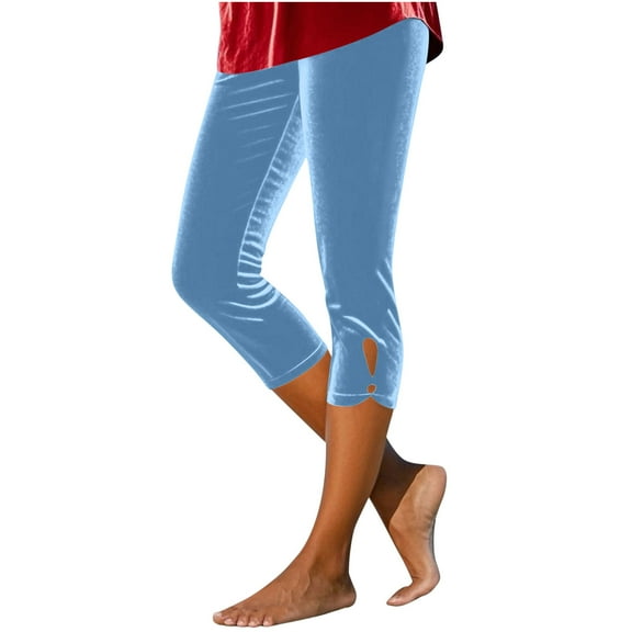 Lenpel Capri Leggings for Women Velvet Elastic Waist Slim Cropped Workout Lounge Yoga Pants Soft Casual Capris Leggings