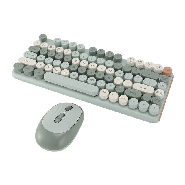 Wireless Keyboard Mouse Combo, 2.4G Bluetooth Dual Mode 82 Keys Low Noise with 3 Adjustable DPI Mouse, for PC Laptop Office Gaming Broadcasting