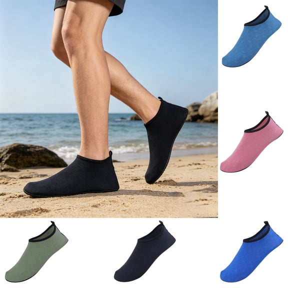 GrmtClth Casual Patterned Beach Water Socks Anti Slip Bottom For Rocky Shore Walking And Water Sports Activities Black 40(US/8)