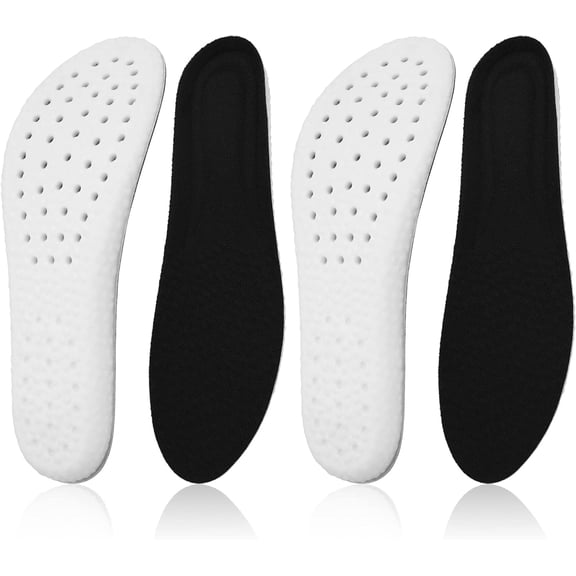 1 Pairs Memory Foam Shoe Insoles, Cropable Shock Absorption Inserts Arch Support Cushioning Sports Insoles Soft Comfortable Replacement Insoles For Men Women Men: UK 6-11
