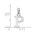 thumbnail image 3 of Diamond2Deal 14K White Gold Block Letter P Initial Pendant for Women, 3 of 6