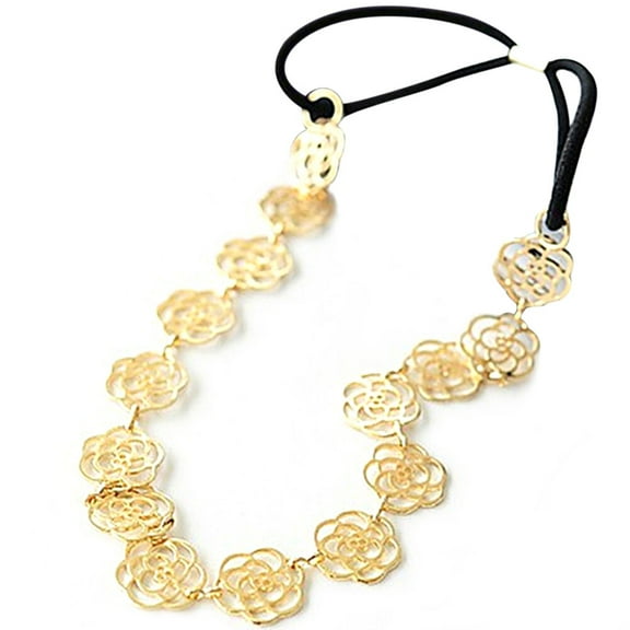 WHAMVOX Fashion Women Girls Hollow Rose Flower Elastic Hair Band Headband