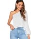 thumbnail image 1 of Blusa casual de manga larga con un hombro para mujer Blanco G Blanco G Xishao ropa, 1 of 2