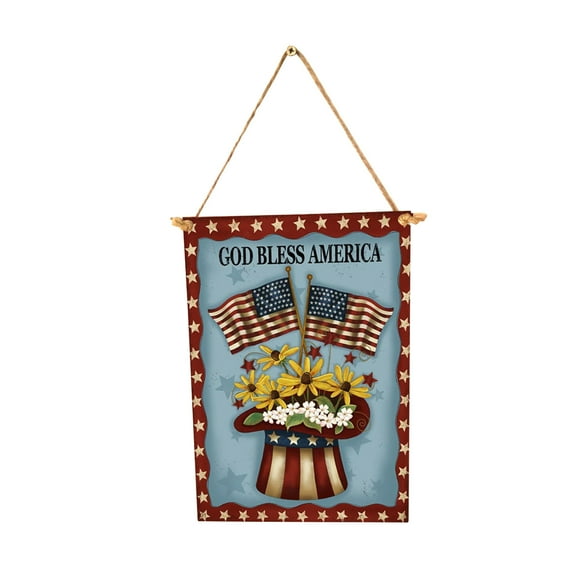 Chmadoxn Fourth of July Decorations, Independence Day Wooden Pendant Wooden Pendant Home Window Hotel Decoration