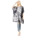 thumbnail image 5 of Sakkas Marcy Women's Caftan Top Tunic Dress V neck Loose Summer Boho Swing Coverup - 1036-Blue - Plus Size, 5 of 5