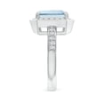 thumbnail image 3 of Angara Natural 3 Ct. Aquamarine with Diamond Halo Ring in 14K White Gold for Women (Ring Size: 11.5), 3 of 9