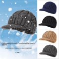 thumbnail image 4 of Gorro de invierno para mujer, gorro de punto cálido para hombre, gorro con visera a prueba de frío para exteriores, gorro de lana con protección para las orejas, 4 of 5