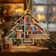 thumbnail image 4 of Adorno navideño de acrílico plano 2D con forma de árbol para libros, estantería, decoración para árbol de Navidad, adornos colgantes novedosos, adornos apilados con libros., 4 of 6