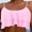 Pink, variant on Women's Bikini Tops Padded High Neck Sports Bra Ruffle Swim Top Swim Tank Top Women