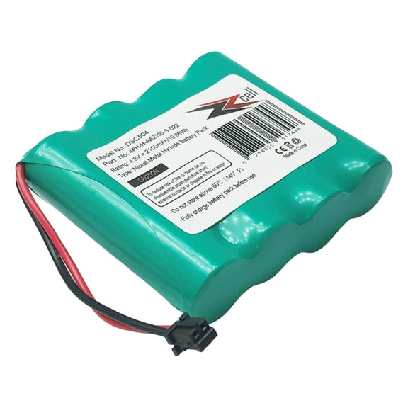 ZZcell Battery Replacement for DSC WTK5504 Wireless keypad WS4920HE Wireless Repeater 4PH-H-AA2100-S-D22,17000153, WKA5504, DSC-BATT2148V Alarm System 4.8V 2100mAh