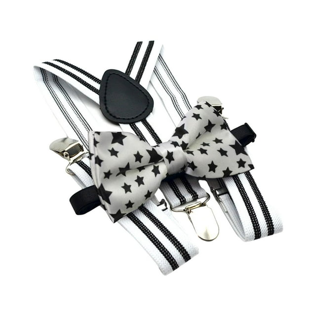 lionlar 2 Pcs Bretelles Ajustables Élastiques avec Nœuds Papillon pour Anniversaire