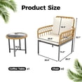 thumbnail image 3 of Qinaqin 3 Piece Outdoor Patio Furniture Set All cm de Anchoeather Rattan Bistro con Vidrio Top Side Mesa Cushions All- Balcony para Porch Backyard Lawn, 3 of 7