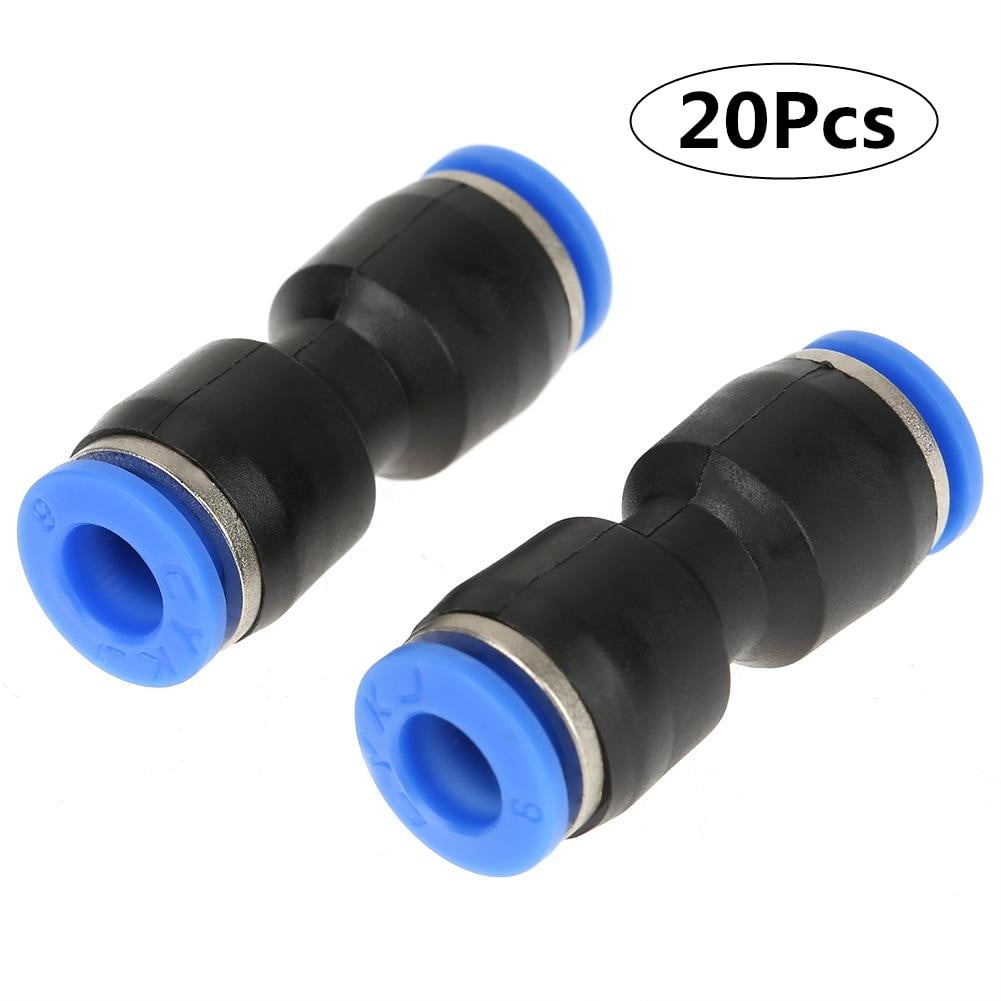 20Pcs 6mm Tube OD 1/4'' Pneumatic Straight Push Connectors Air Line Fittings New 