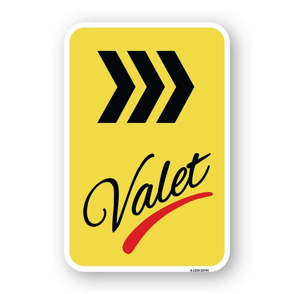 SignMission A-1824-22744 18 x 24 in. Aluminum Sign - Valet Right Arrow