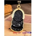 thumbnail image 3 of K-KED Burmese Jade Guanyin Pendant Natural Black Necklace Delicate Jewelry 925 Silver Jadeite, 3 of 6