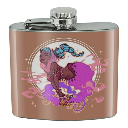 

Sexy Jinn Djinn Genie Woman With Lamp Stainless Steel 5oz Hip Drink Kidney Flask