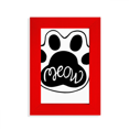 thumbnail image 1 of Cadre Photo Rouge avec Citation en Anglais Chat mewing, 1 of 4
