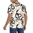 thumbnail image 2 of Zufioo Snake Print Men's Baseball Short Sleeve, Moisture Wicking Button-Down Hip Hop Tee-Large, 2 of 7