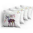 thumbnail image 5 of Ambesonne Christmas Throw Pillow Cover 4 Pack, Reindeer Ornaments, 18", Multicolor, 5 of 7