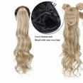 thumbnail image 5 of Benehair Clip in Hair Extensions as Human Drawstring Ponytail Real Long Thick Hair Piece Curly Wavy for Woman Sandy Blonde Mix Bleach Blonde 24", 5 of 11