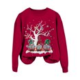 thumbnail image 6 of Wxolcjlv Womens Christmas Print Sweatshirt Crew Neck Cut Winter Streetwear Sweatshirts, 6 of 6