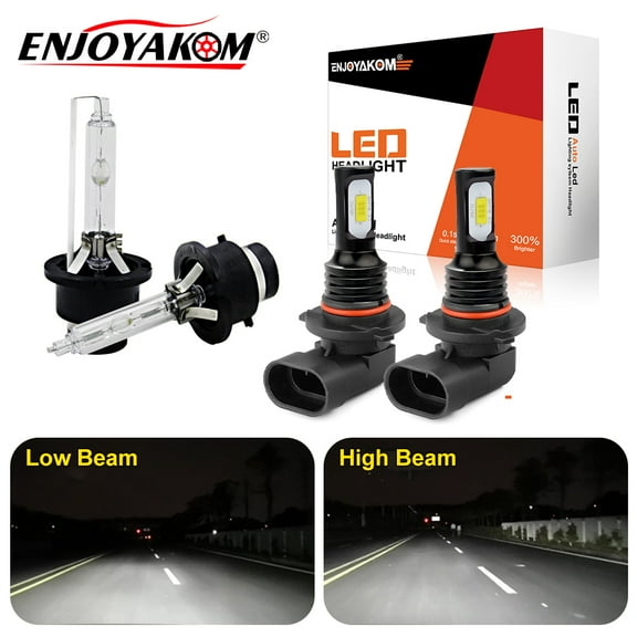 Comobo High Low Beam Kit For Acura TL 1999 2000 2001-2006 -4x 9005 D2S LED & HID Headllight Bulbs Super Bright 6000K White