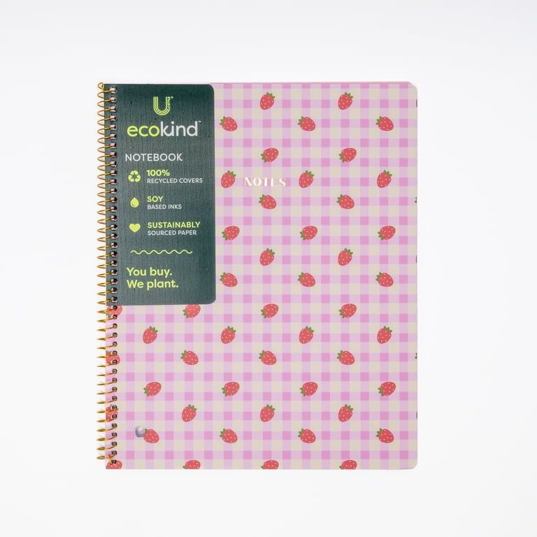 Ecokind by U Style Strawberry 1 Subject Notebook, Wide Rule, 8.5