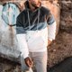 thumbnail image 3 of Hombres Fuzzy Jersey Casual Suelto Cordón Elegante Manga Larga Sudadera Con Capucha De Lana Para Clima Frío Azul XL, 3 of 5
