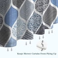thumbnail image 6 of Blue Geometric Quatrefoil Pattern Shower Curtain 72"x72" ,Bathroom Decorative Shower Curtains Set with 12 Hooks,Modern Waterproof Washable Shower Curtain, 6 of 6