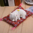 thumbnail image 1 of Sonew 4 tipos de muñecos de peluche con sonido de gato de simulación para niños durmiendo, decoración del hogar, gato de simulación, muñeco de gato de simulación,White, 1 of 8