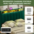 thumbnail image 2 of Uforic Upholstered Full Size Bed Frame with Charging Station & Headboard, Platform Bed Frame with Drawers, Green, 2 of 8