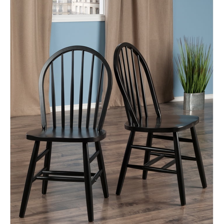 Winsome Wood Windsor Chair 2 Pack, Black Finish - Walmart.com
