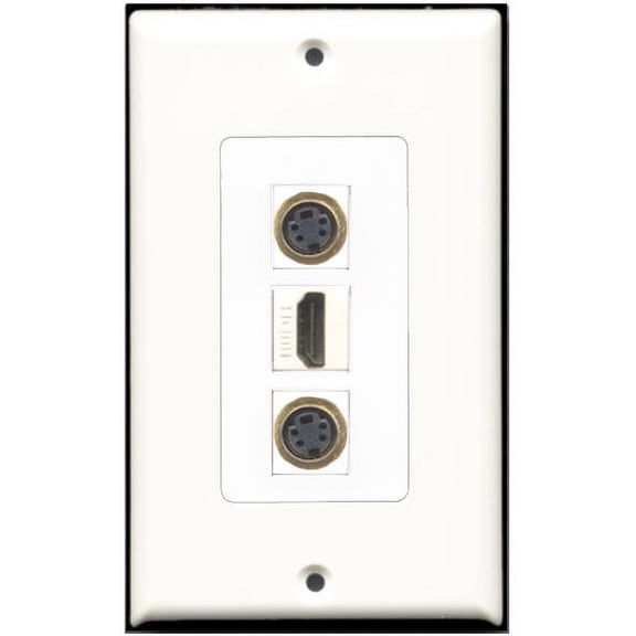 RiteAV - 1 Port HDMI 2 Port S-Video Wall Plate Decorative