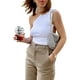 thumbnail image 2 of VISgogo Camisola Femenina, Color Sólido Un Hombro Tejido Chaleco Sin Respaldo Crop Tops Traje De Verano, S/M/L VISgogo moda, 2 of 5