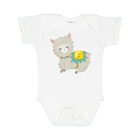 

Inktastic Cute Llama with Colorful Blanket Gift Baby Boy or Baby Girl Bodysuit