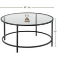 thumbnail image 4 of Topeakmart 36in Modern Glass-Top Coffee Table Round Sofa End Table for Living Room, Apartment, Small Space, Black, 4 of 12
