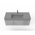 thumbnail image 2 of Amazon 48" Gray Wood Floating Vanity with Gray Top and Chrome Trim, 2 of 8