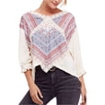 thumbnail image 2 of Free People - Blusa de punto Prairie Days para mujer, color blanco roto, grande Free People Tejer, 2 of 2