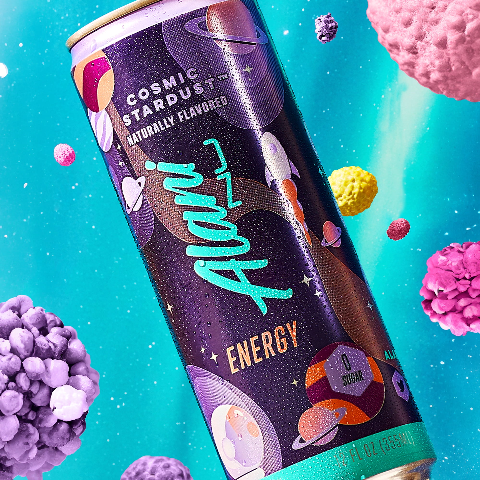 Alani Nu Sugar Free Energy Drink, Cosmic Stardust, 12 fl oz, 12 Pack, Cans, 200mg Caffeine