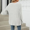 thumbnail image 2 of Women's Open Front Knit Cardigan - Long Sleeve Button Sweater, Lightweight Loose Cover-Up for Fall & Winter | Yubnlvae (Grey | S), 2 of 7