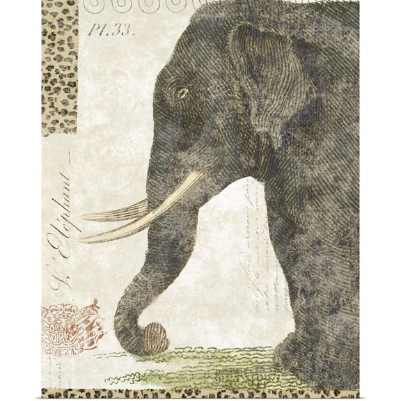 Great BIG Canvas | Rolled Poster Print entitled L'Elephant