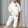 thumbnail image 5 of Tiijoy Little Girls Tracksuit Bow Print Casual Hoodie Sweatpants Sweatsuits, Sizes 6-7, 5 of 6