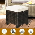 thumbnail image 7 of DORTALA 2 Piece Patio Wicker Ottomans, 2 in 1 Outdoor PE Rattan Side Table & Footstool Foot Rest with Cushions for Couch, Chair, White, 7 of 7