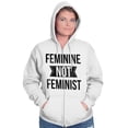 thumbnail image 5 of Feminine Not Feminist Conservative Zip Hoodie Sweatshirt Women Brisco Brands S, 5 of 6